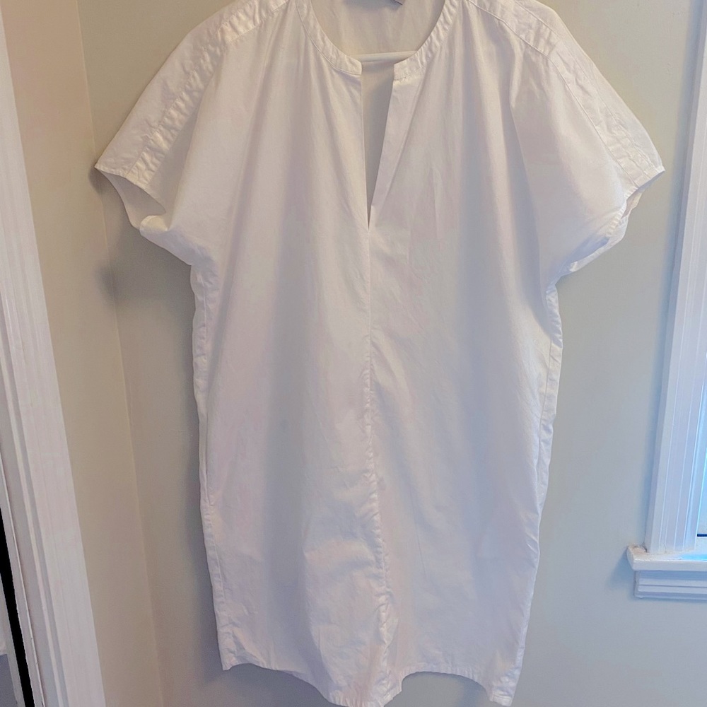 Vince cotton tunic v neck dress